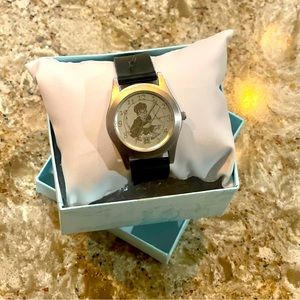 Harry Potter Collector's Watch by Warner Bros. Black band with silver dial.
